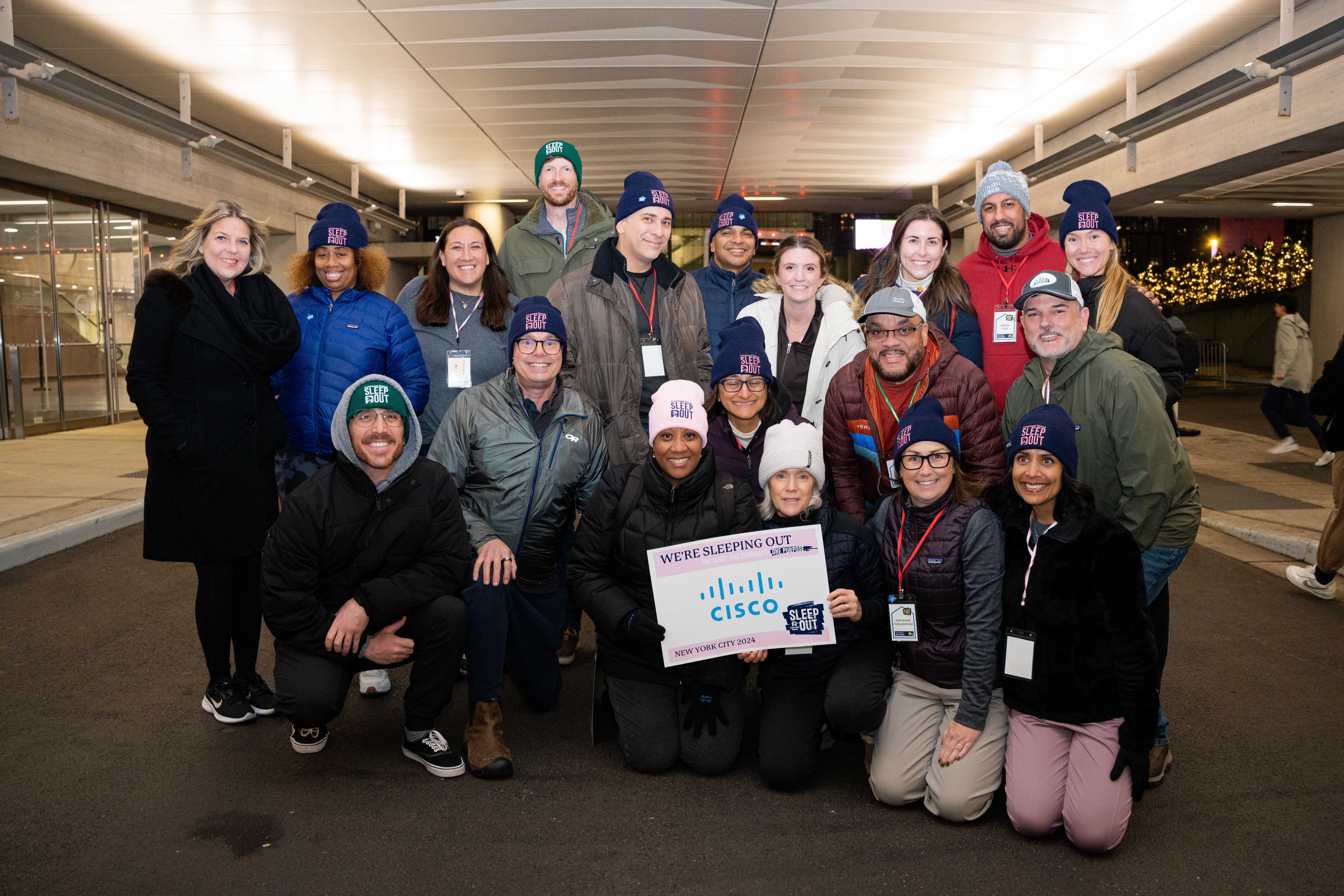 The Global Citizen team took part in the Sleep Out, standing in solidarity with Cisco and Covenant House’s mission to support homeless youth. Image: Supplied.