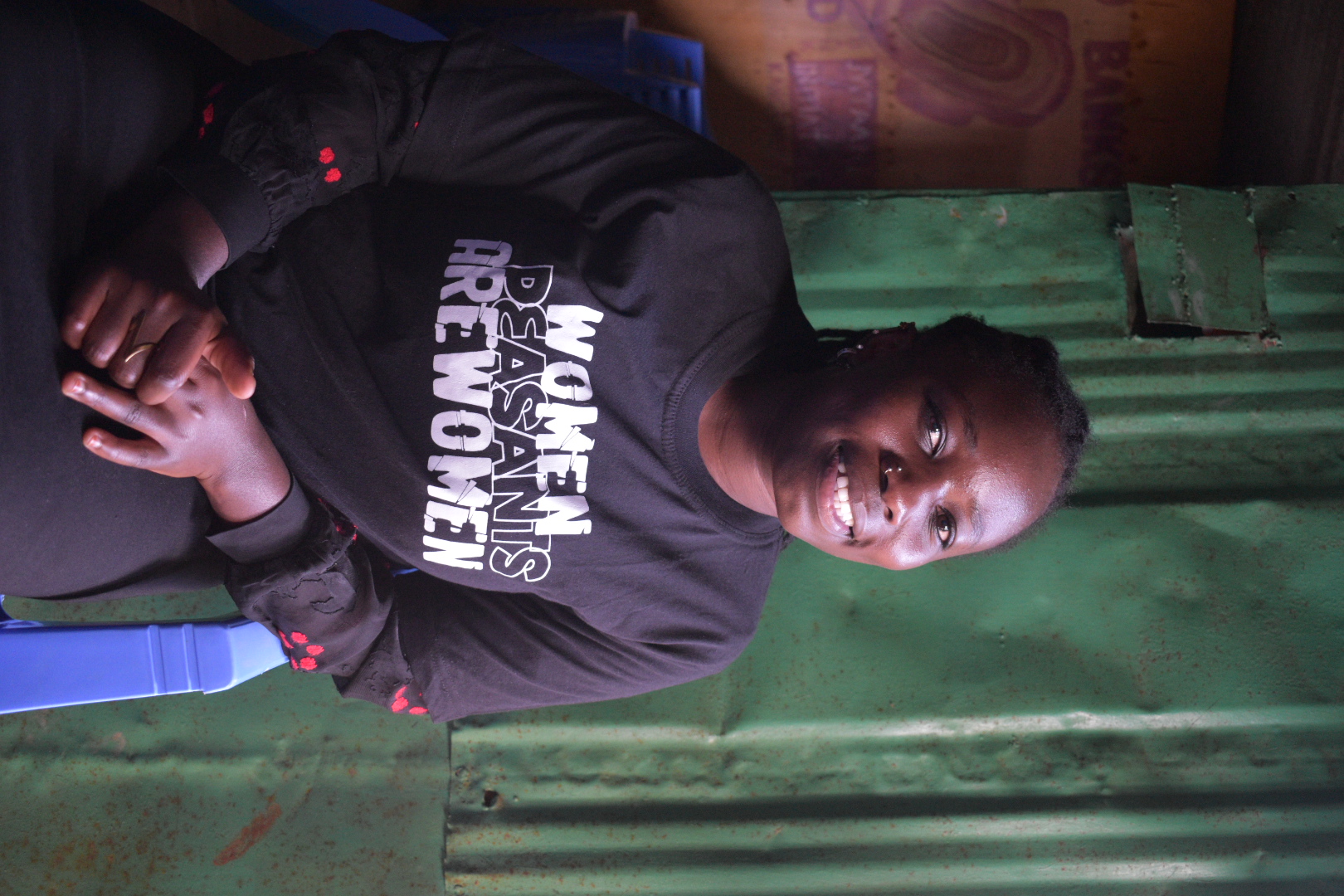 Zainab Okumu, the Secretary for the Kangemi cluster of the Kenyan Peasants League Women’s Collective. Image: Tess Lowery