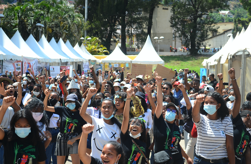 A climate justice march in Madagascar. Courtesy of Launching of the social movement for climate justice and human rights,
