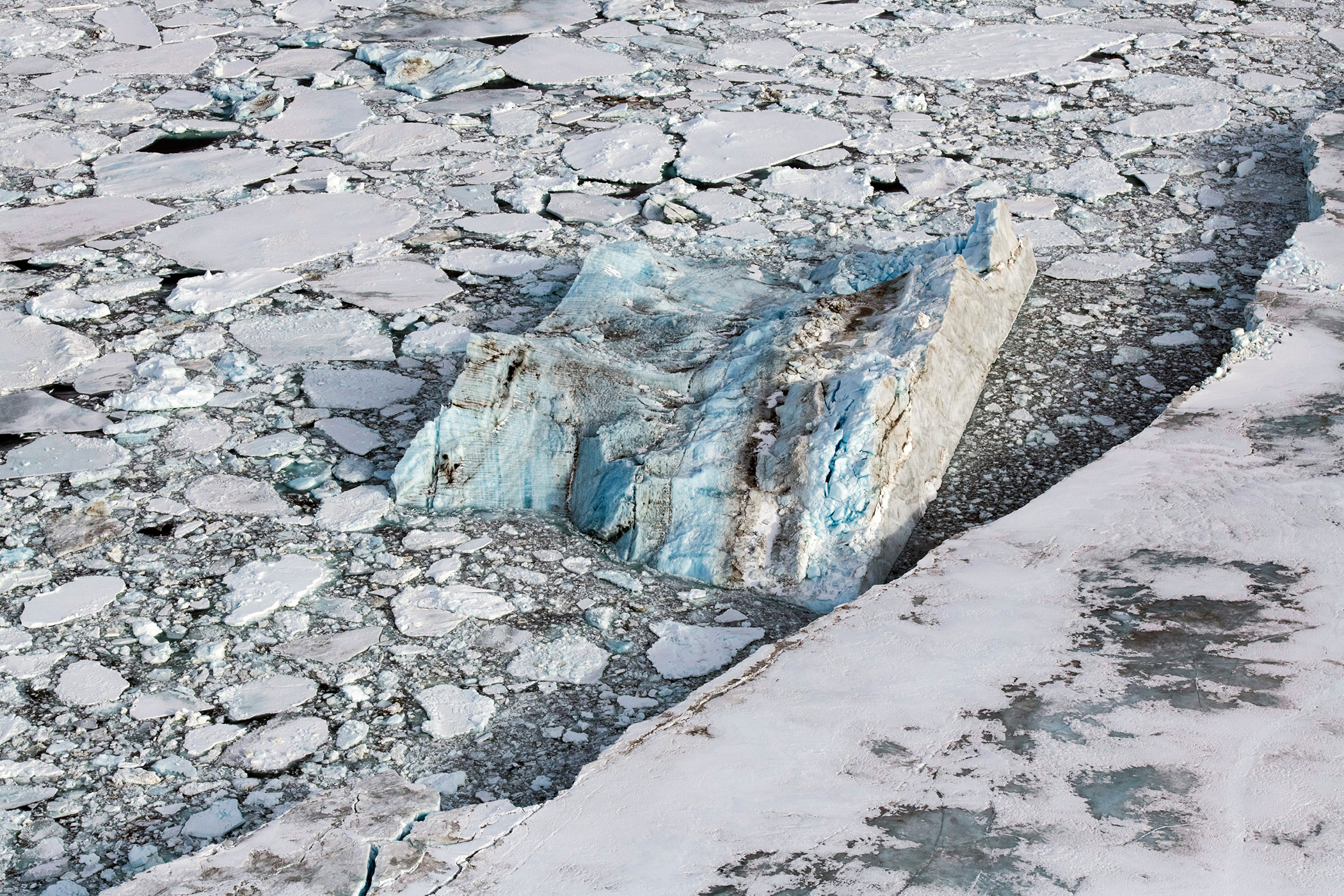 Aerial view taken off James Ross Island in the Weddell Sea, in the Antarctic.