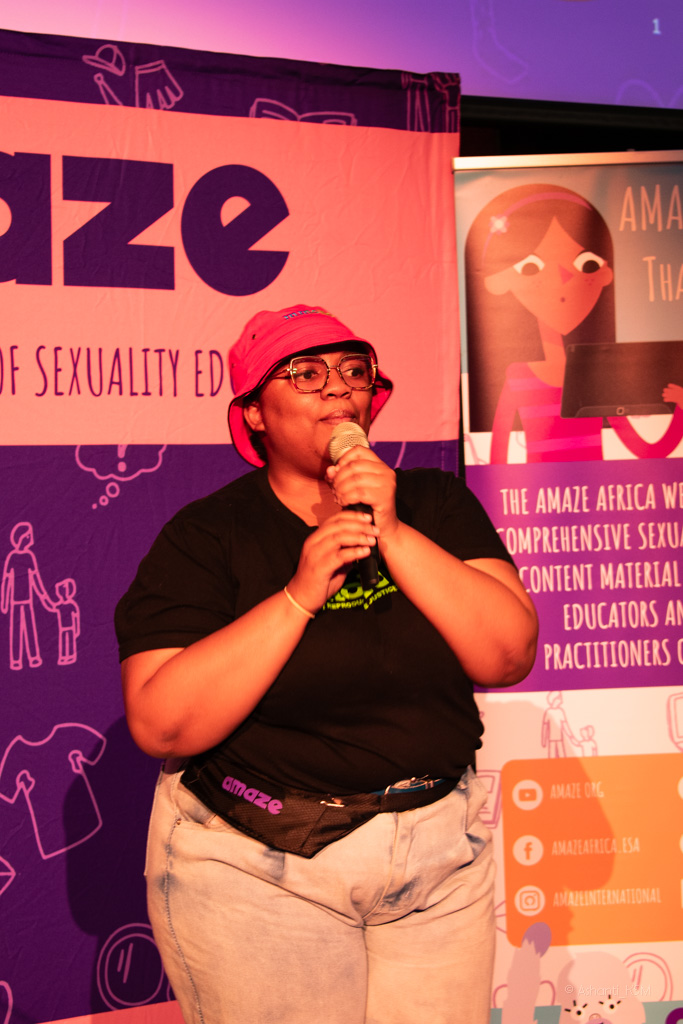 AMAZE Africa representatives doing a presentation at the Flow Forward Annual Lecture | Ashanti Maluleke