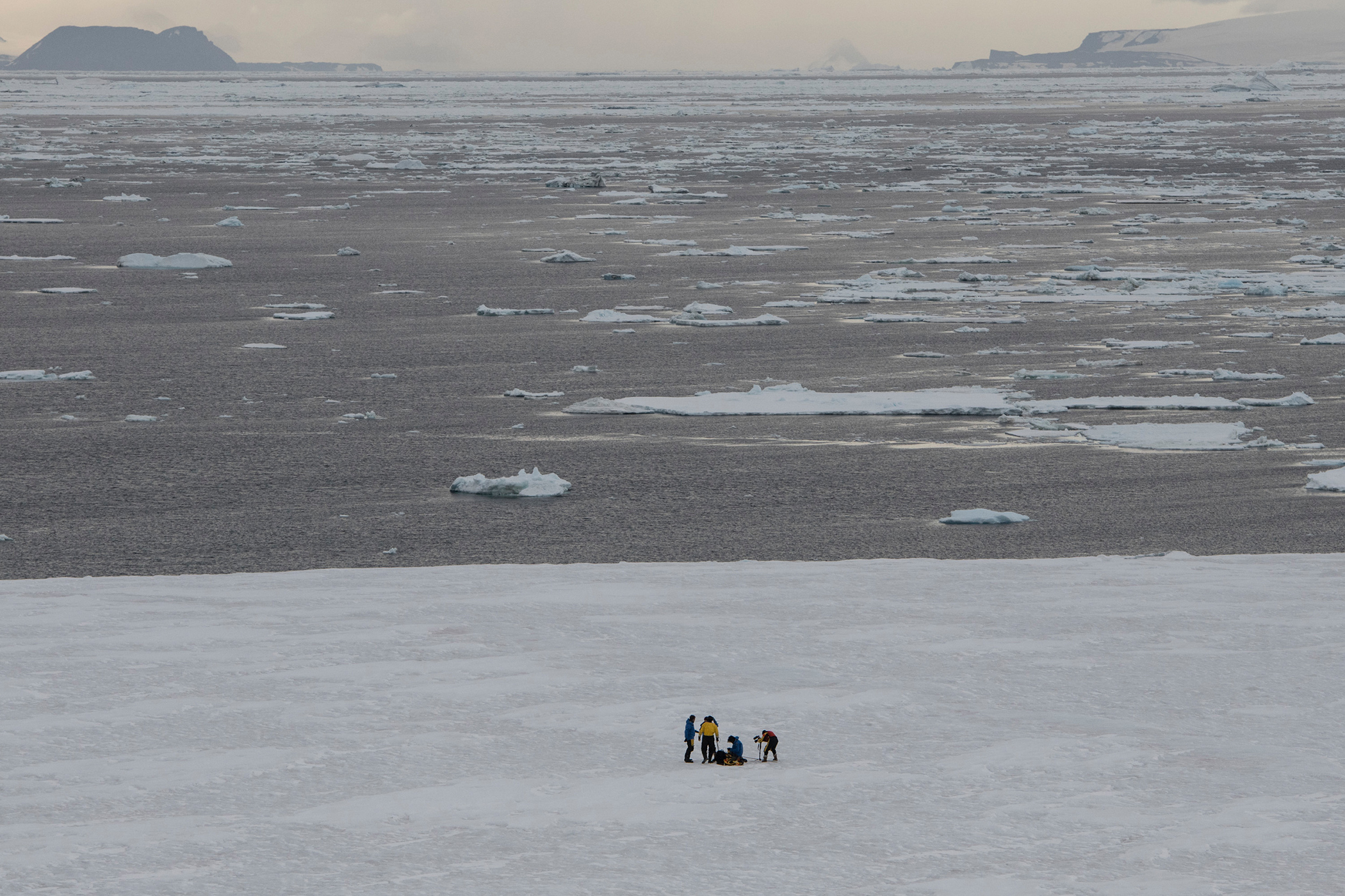 Facebook Live from the top of an iceberg at the Weddell Sea in the Antarctic.