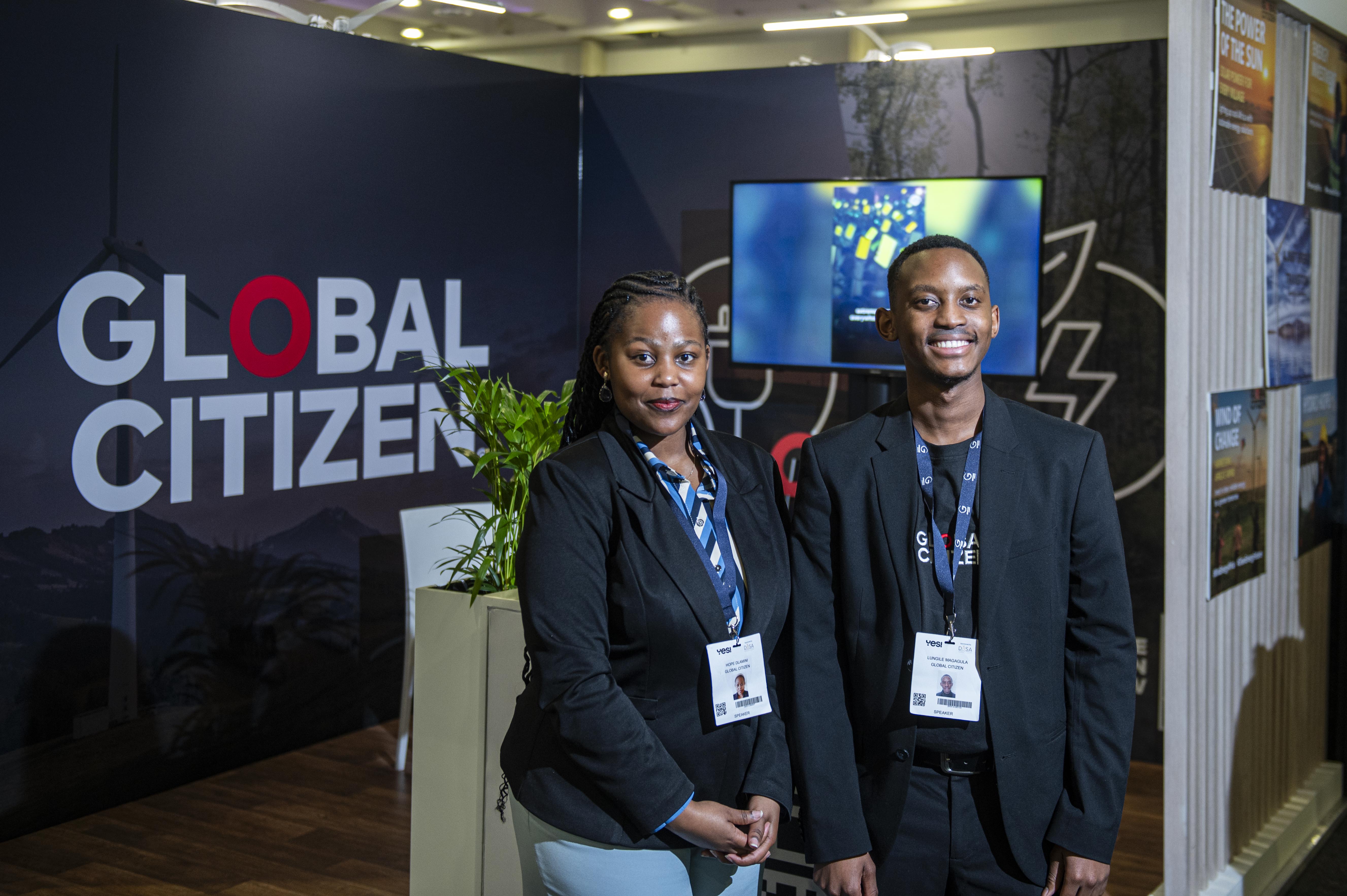 Global Citizen Fellows Hope Dlamini (left) and Lungile Magagula from South Africa shared their insights and vision for a greener future. Image: Paul Reichle and Carrie Wong for Global Citizen