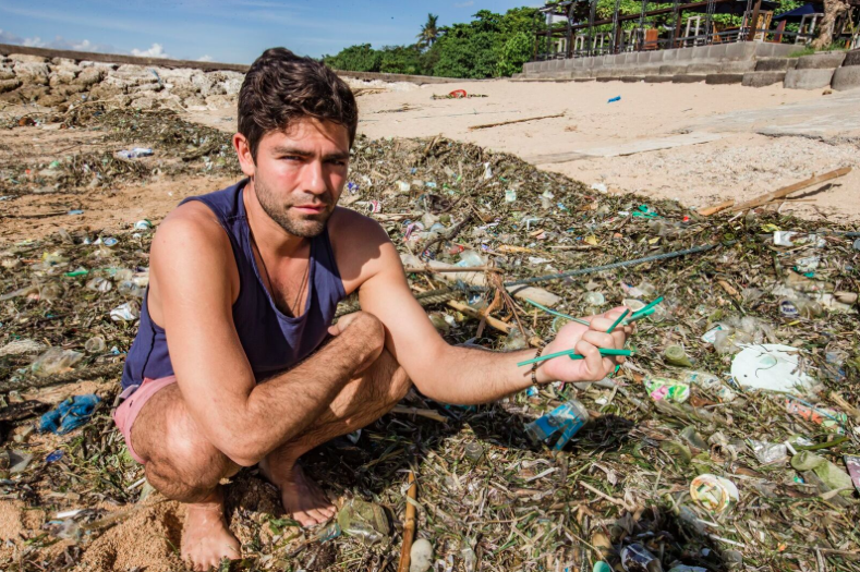 Adrian Grenier plastic straws